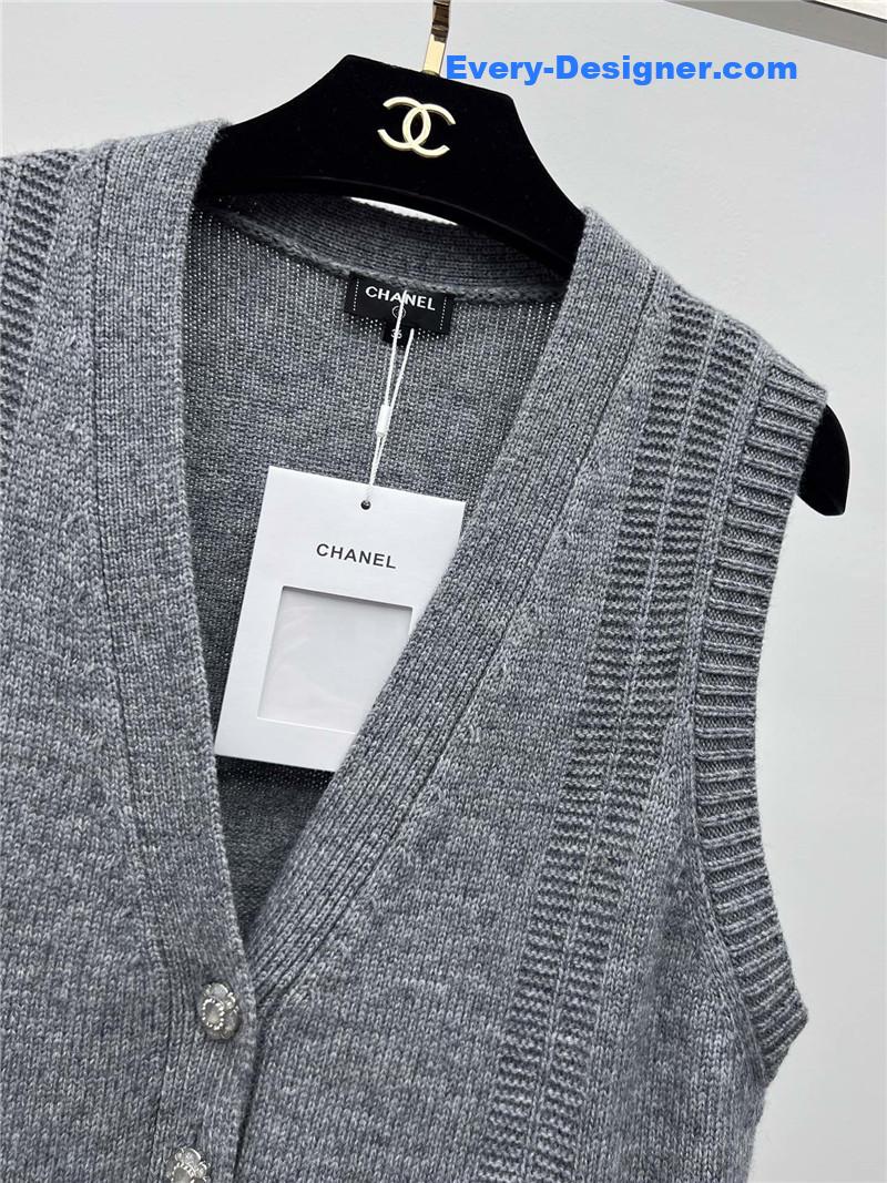 Ch**el crystal button wool vest replica d&g clothing