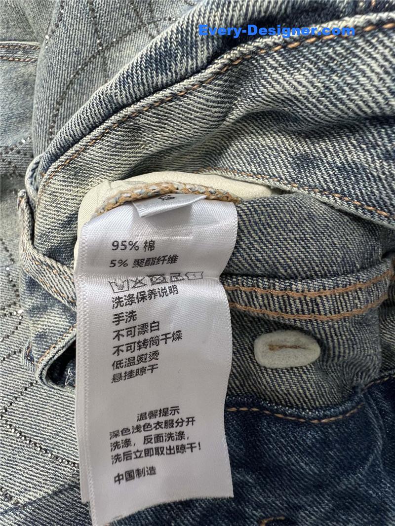 A1exa*der wang rhinestone denim trousers replicas clothes