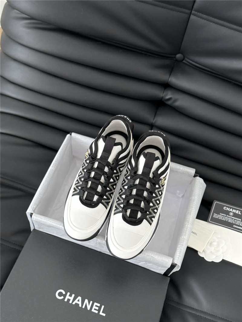Ch**el logo suede calfskin sneakers