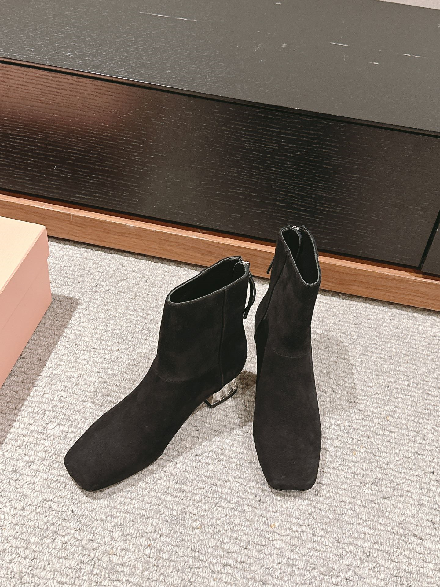 Miu Miu Women’s Black Suede Ankle Boots