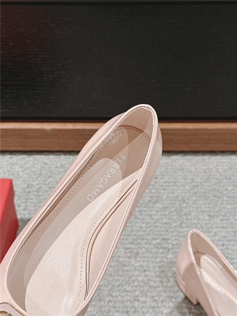 Salvatore Ferragamo Pink Pattern Vara Plate Pumps