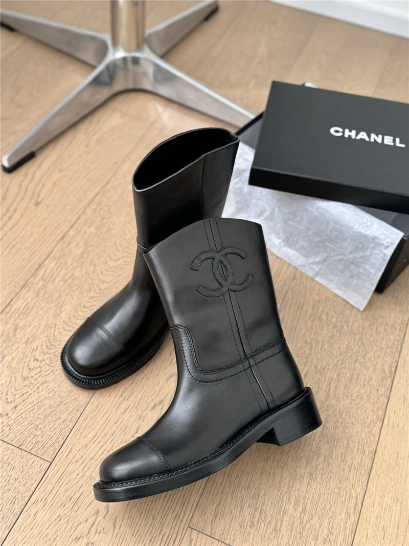 Ch**el women¡¯s logo calfskin ankle boots