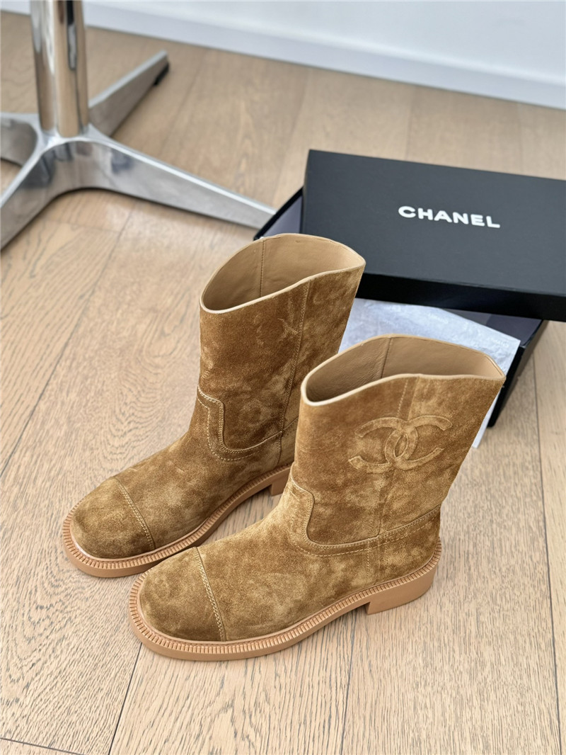 Ch**el logo suede ankle boots
