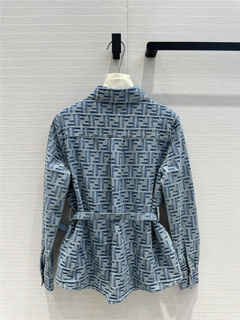 F**di lapel double pocket denim shirt replicas clothes