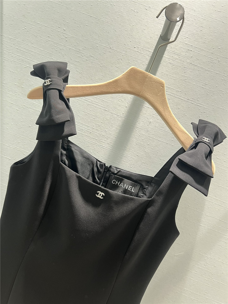 Ch**el bow little black dress replica d&g clothing