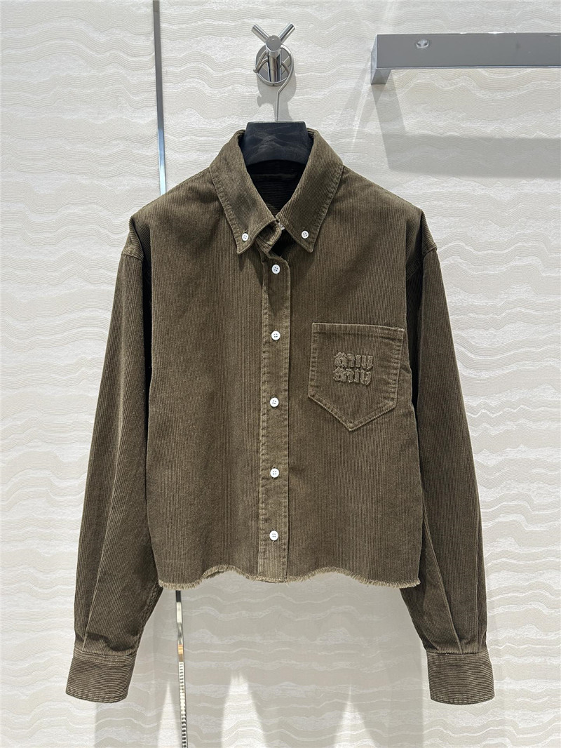 M1um1u corduroy shirt jacket replica d&g clothing