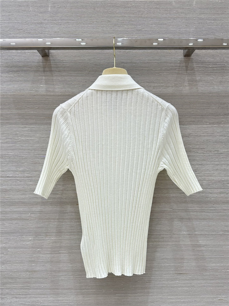 M1um1u slim fit polo collar knit top replicas clothes