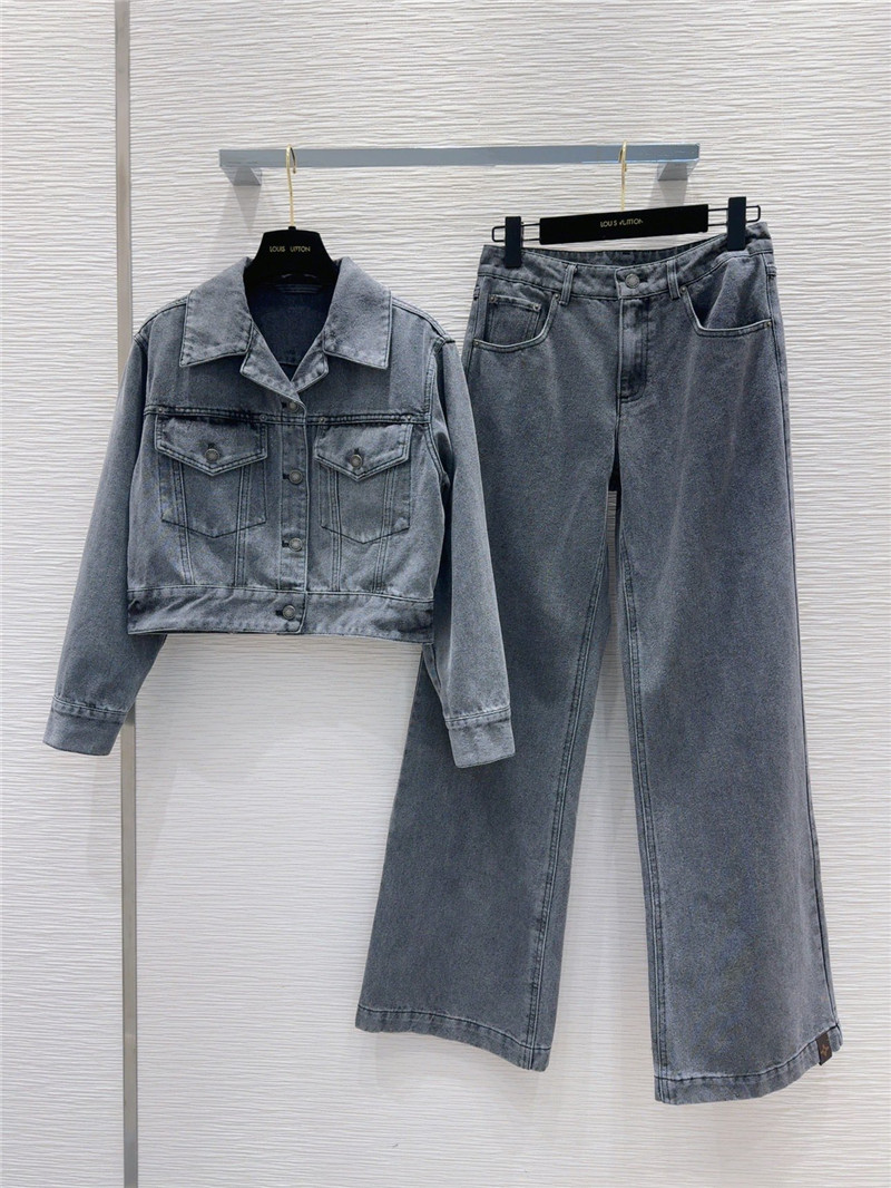 l0vis Vvtt0n cropped grey denim jacket