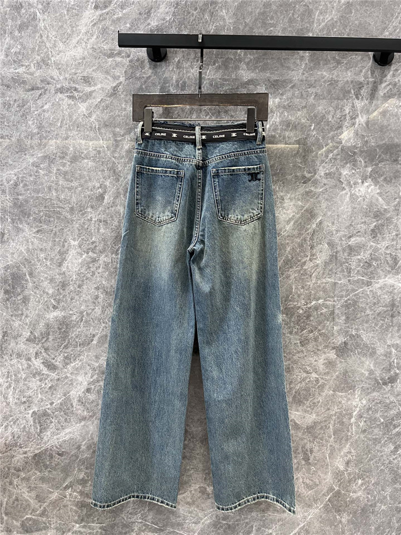 Ce1i*e logo micro waistband denim trousers replica clothes