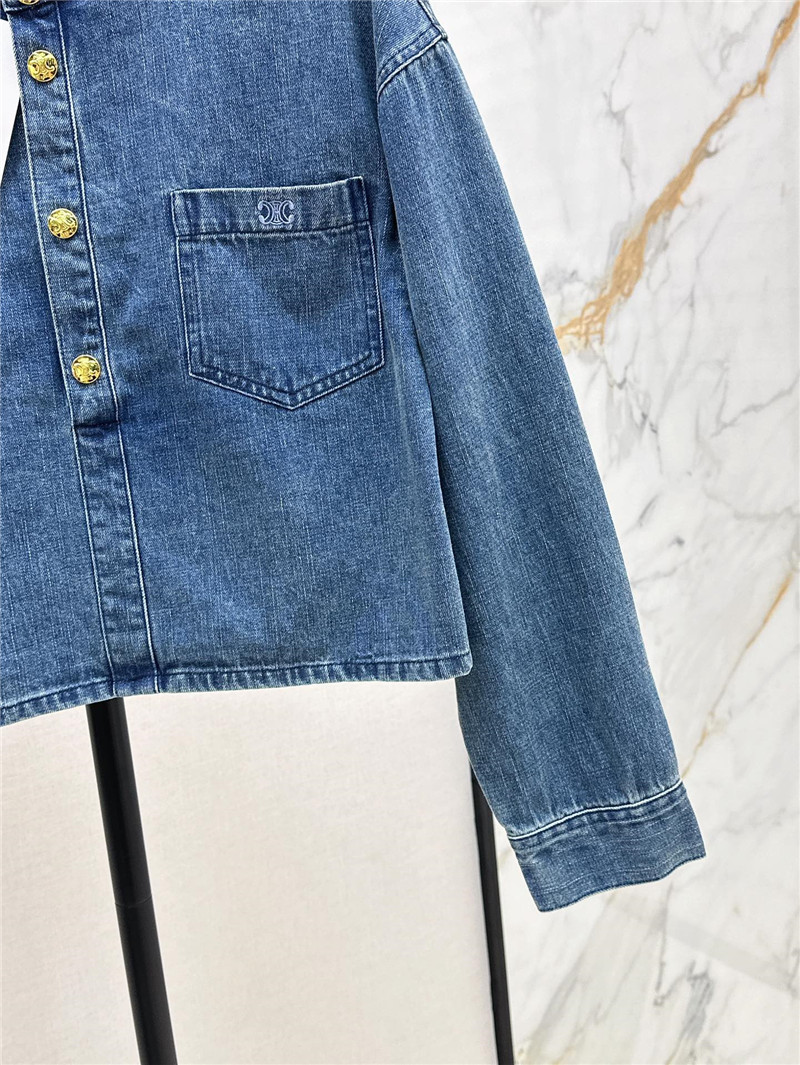 Ce1i*e stand collar denim shirt replica d&g clothing