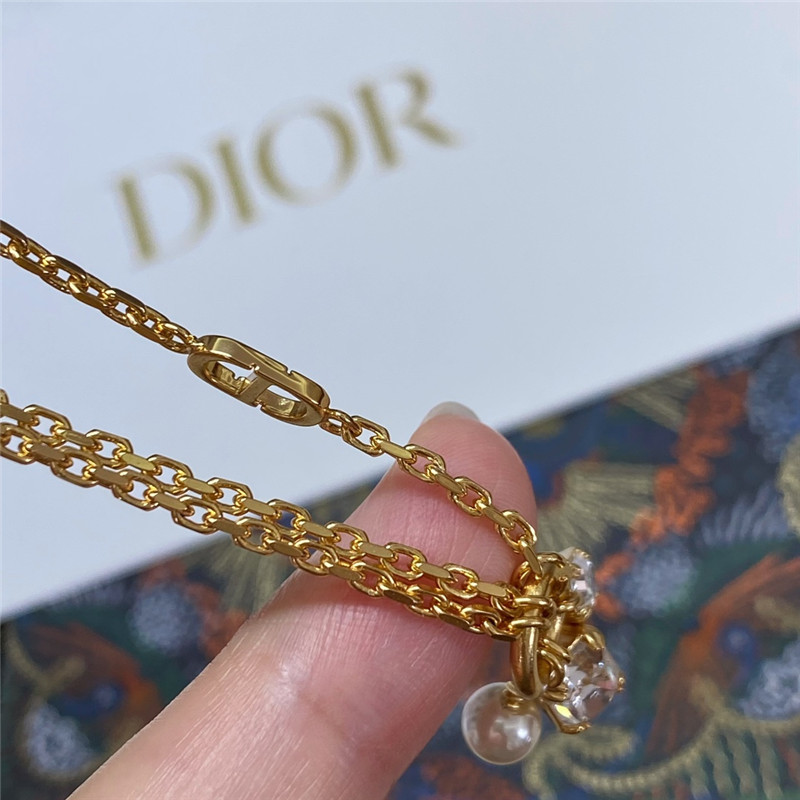 D10r large and small sugar cube pearl chain bracelet