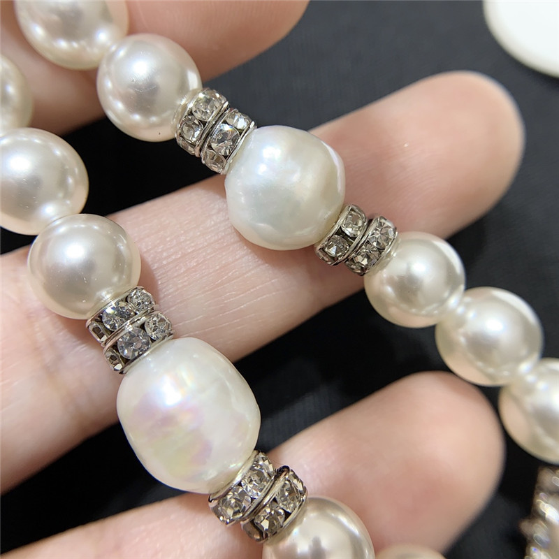 Ch**el cube perfume bottle double c pearl necklace