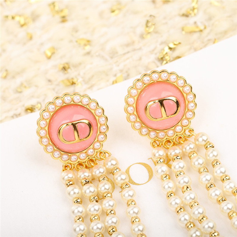 D10r glass beads pearl earrings