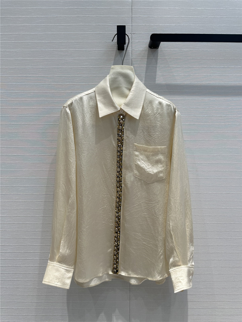 pra*a beaded D1am0nd collar shirt replica clothing sites