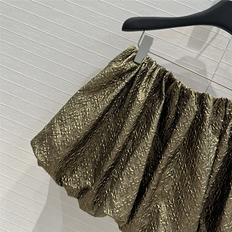 Pra*a pleated seersucker bud short skirt replica clothes