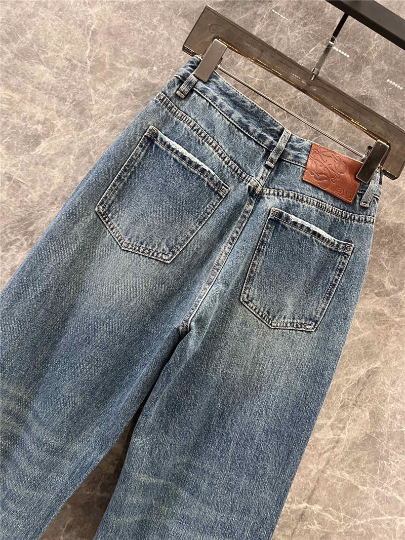 L0ew* laser logo washed denim trousers replicas clothes