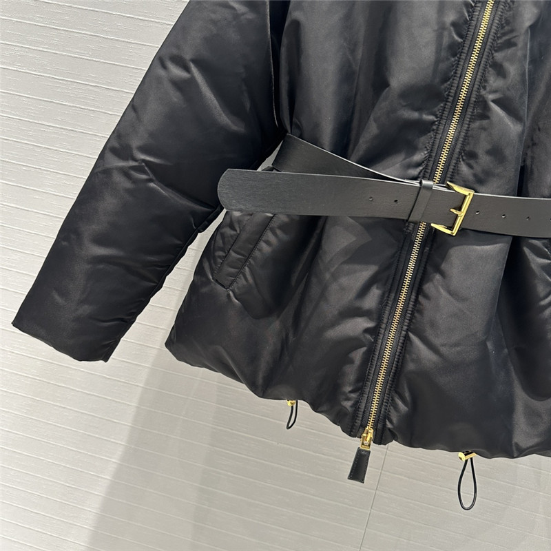 Pra*a recycled nylon series hooded down jacket replica clothes