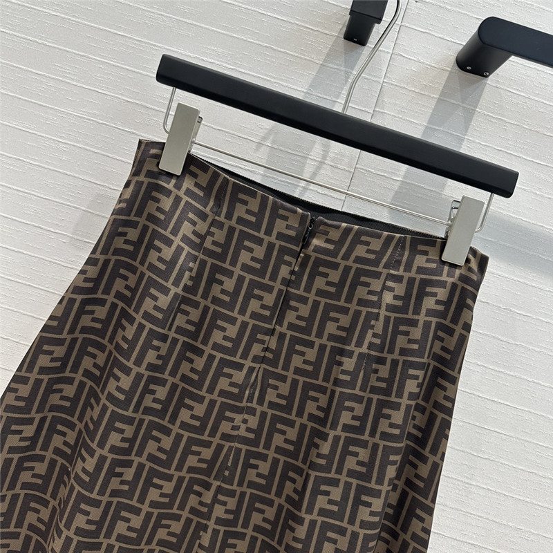 F**di brown ff twill skirt