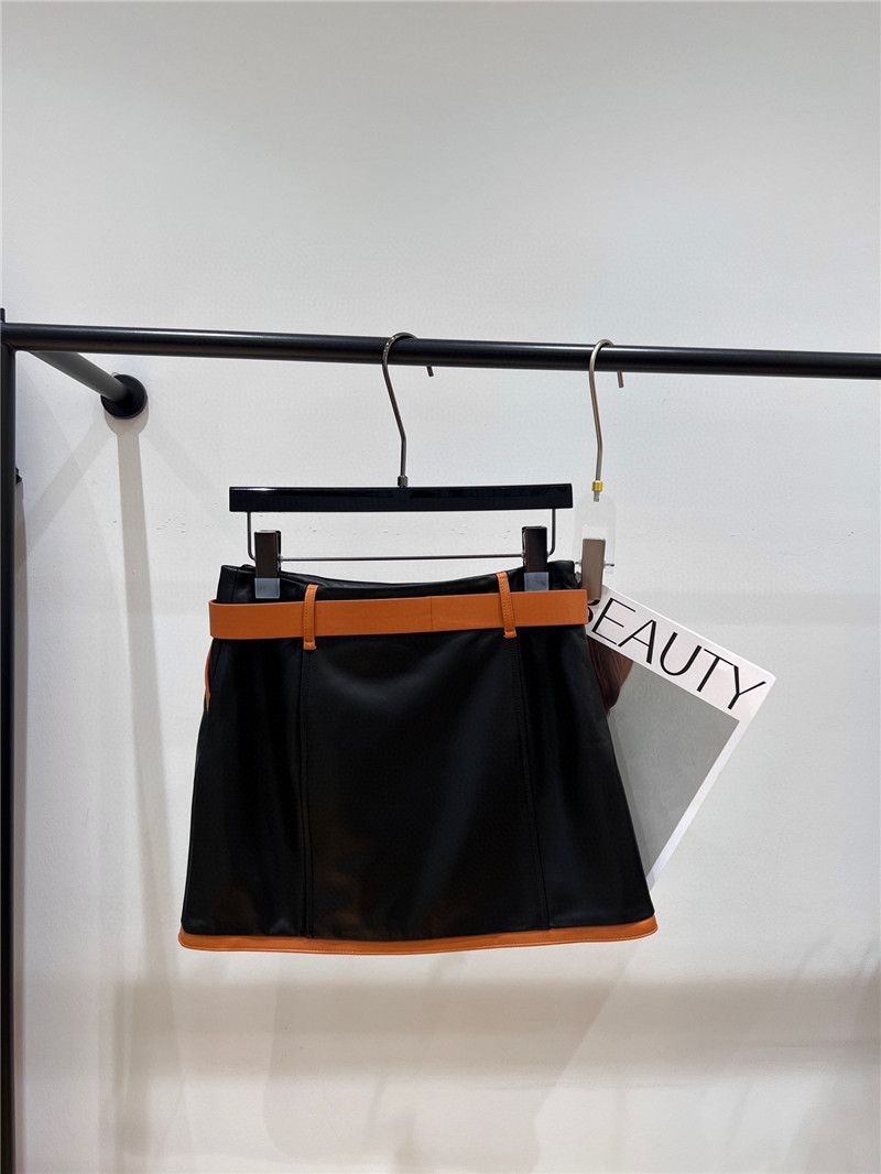 M1um1u new leather skirt replica d&g clothing