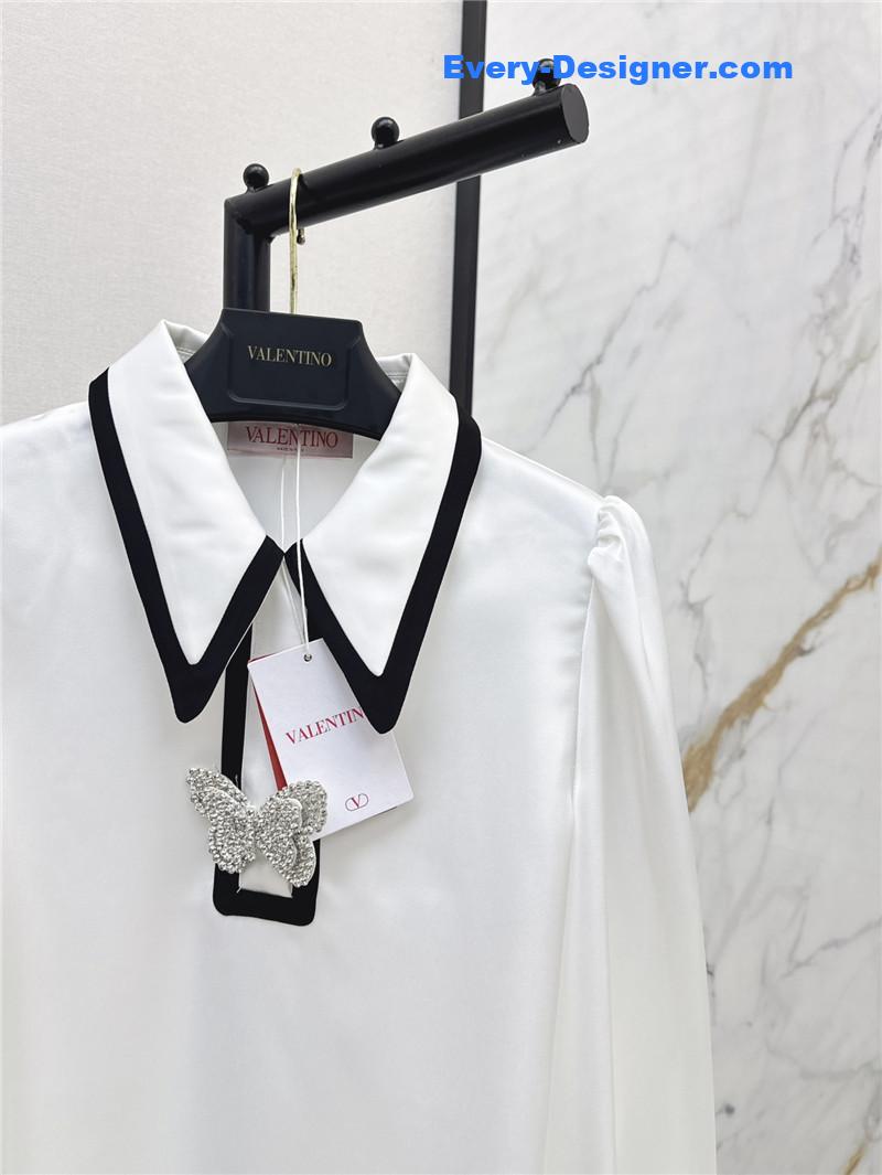 Va1e*ntin0 butterfly contrast shirt replica clothes