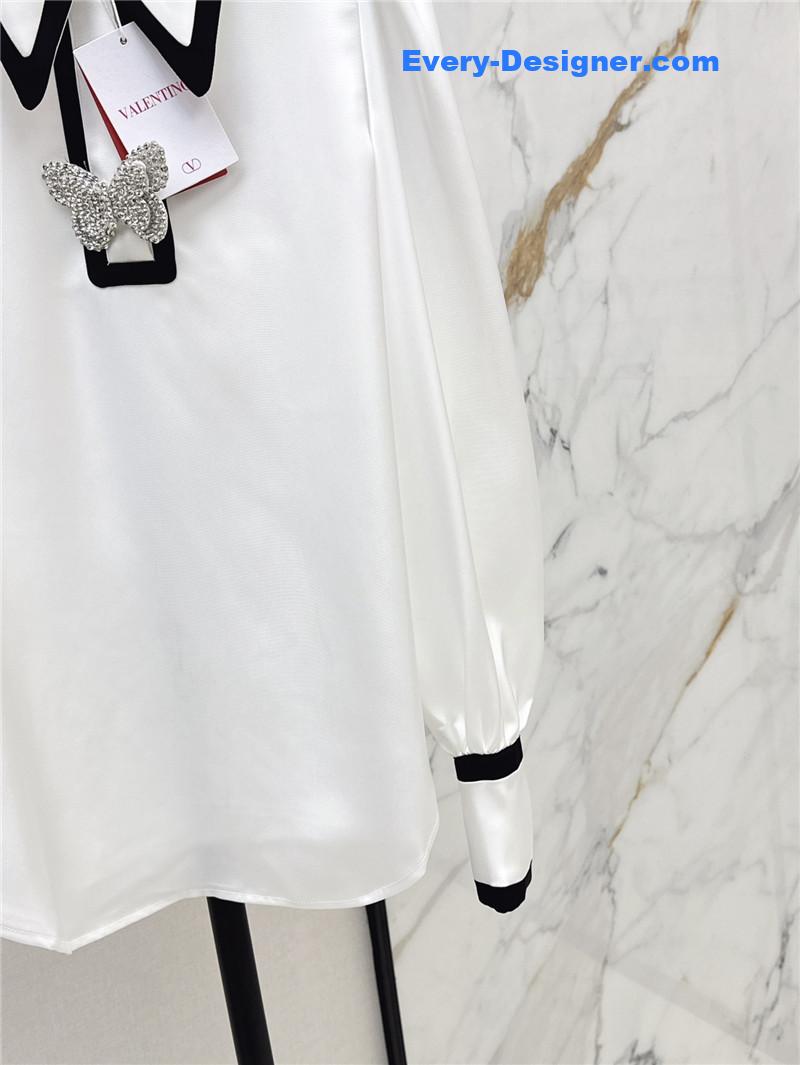 Va1e*ntin0 butterfly contrast shirt replica clothes
