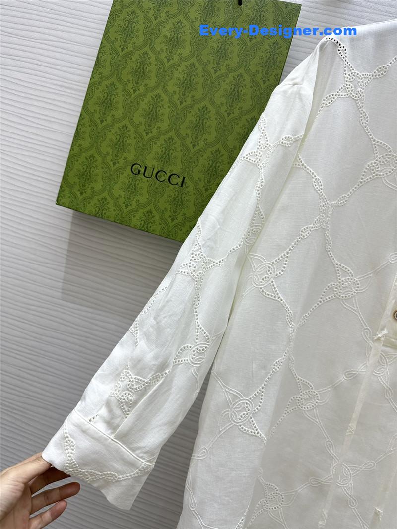 Gvc*1 hollow logo embroidered shirt cheap replica designer clothes