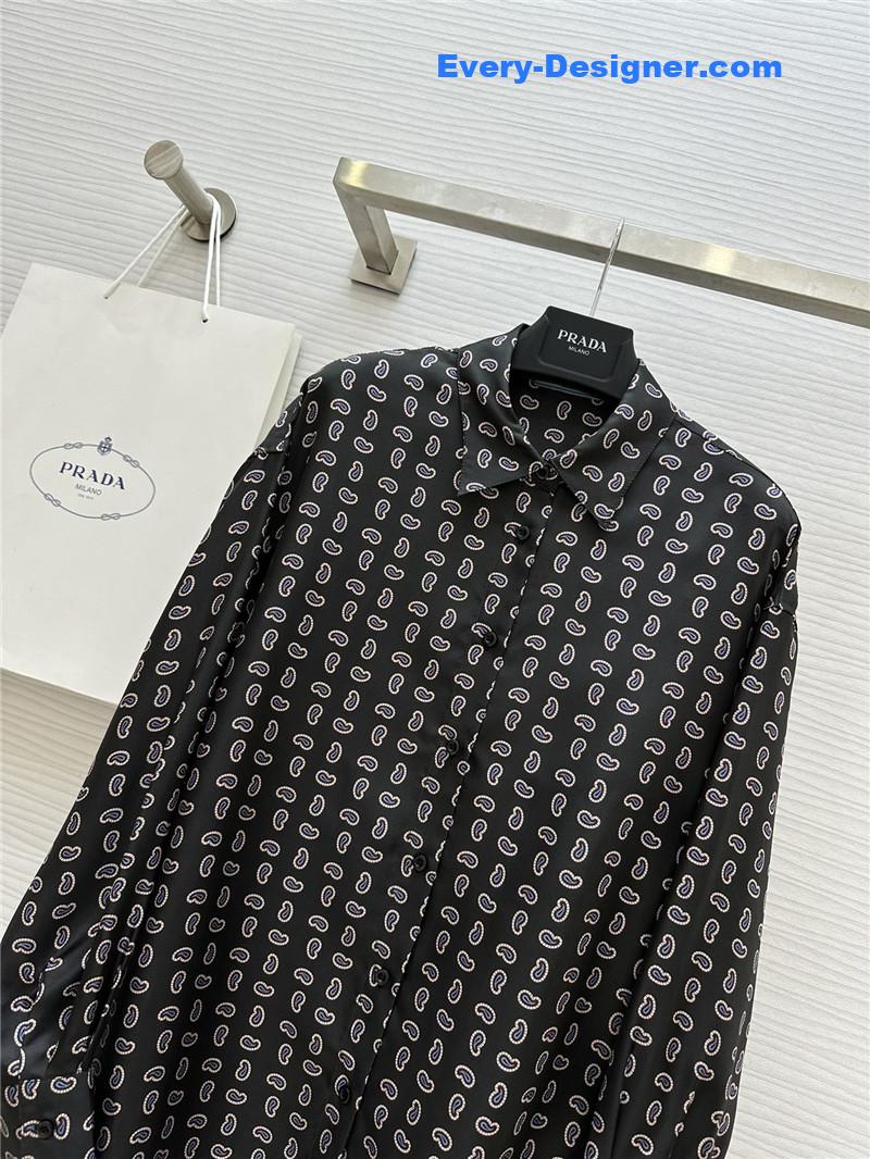 Pra*a silk printed shirt replica d&g clothing