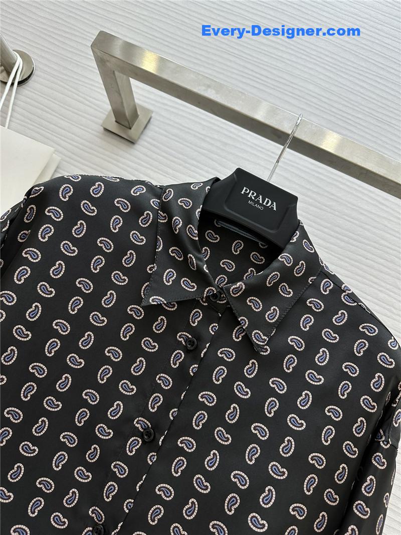Pra*a silk printed shirt replica d&g clothing