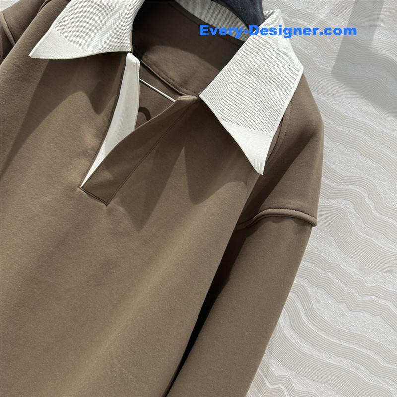 Pra*a sports lapel sweatshirt replica d&g clothing