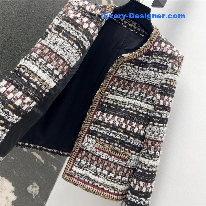Ch**el colorful tweed coat replica clothing sites