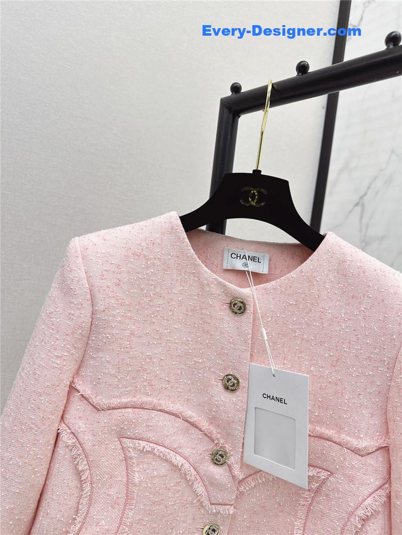 Ch**el cherry blossom pink woven coat replica clothing sites