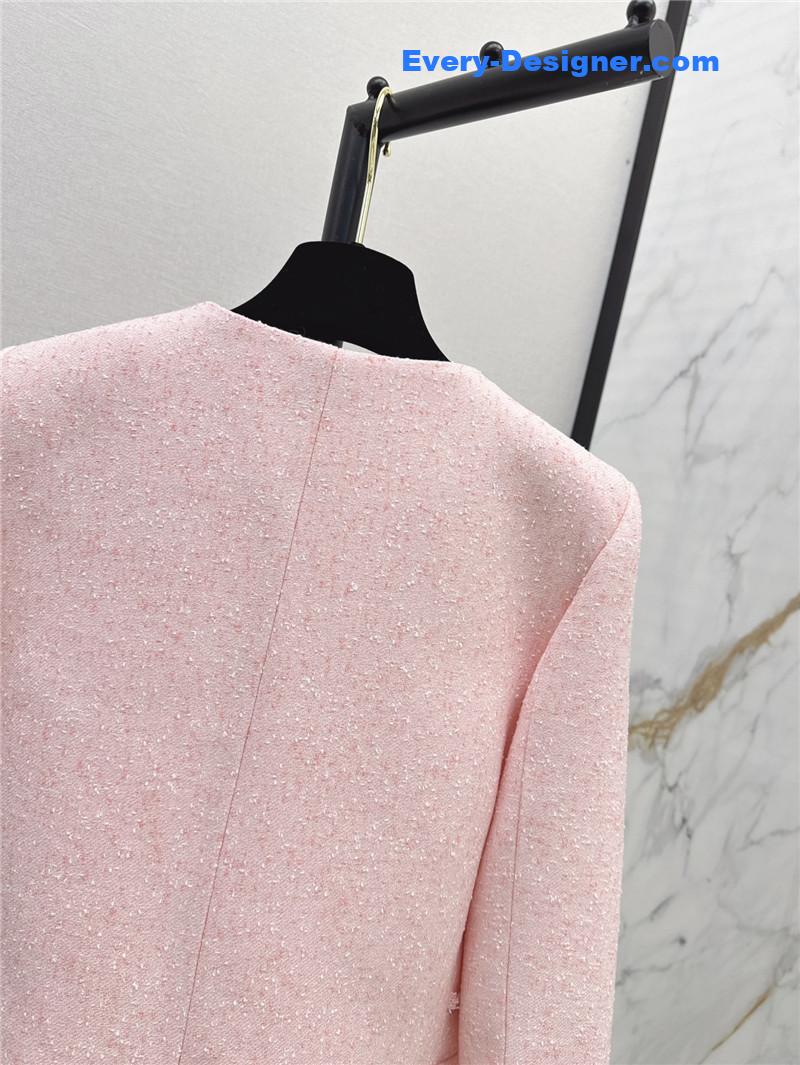 Ch**el cherry blossom pink woven coat replica clothing sites