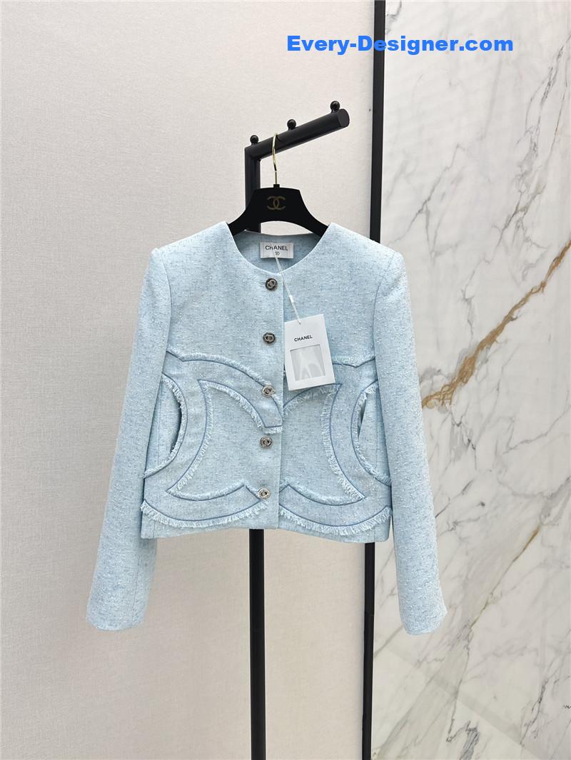 Ch**el cherry blossom pink woven coat replica clothing sites