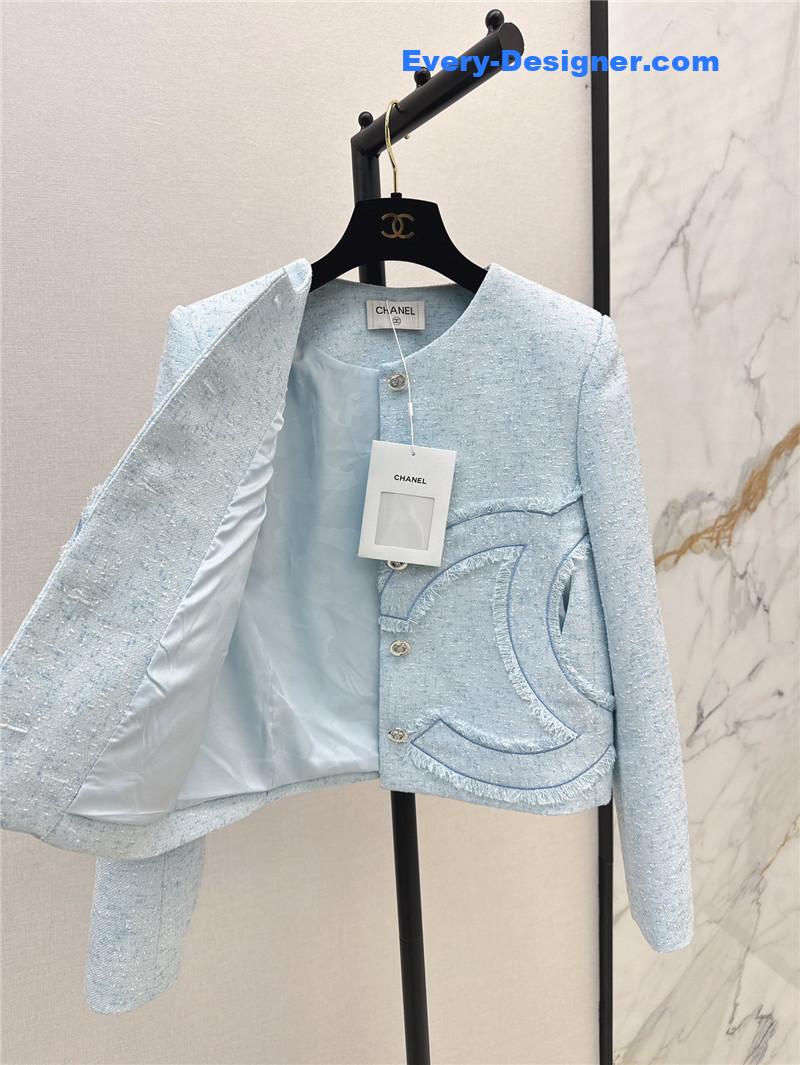 Ch**el cherry blossom pink woven coat replica clothing sites
