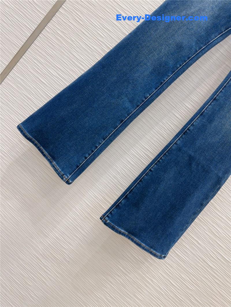 Pra*a blue high-rise wide leg jeans