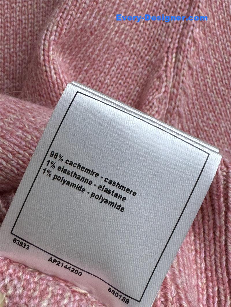 Ch**el pink short cardigan replica designer clothes