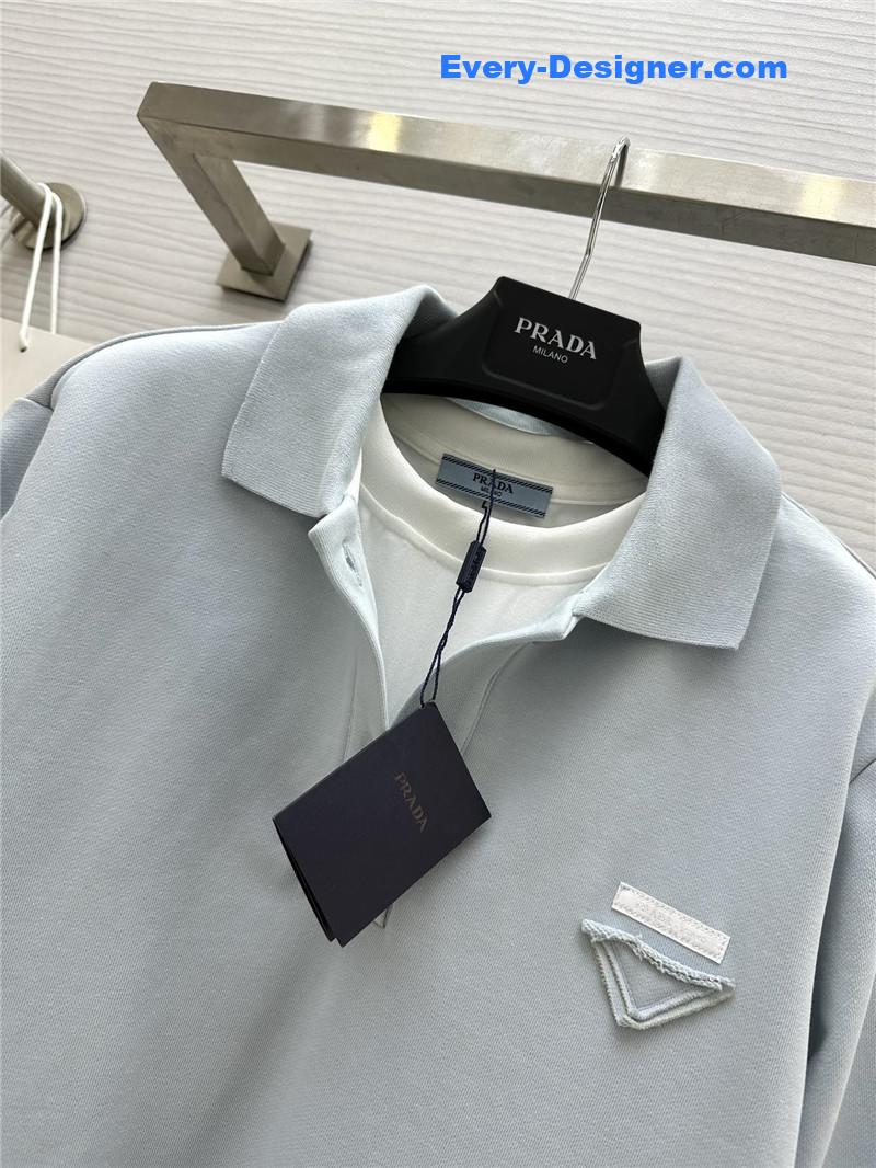 Pra*a polo long sleeve dress replica clothing sites
