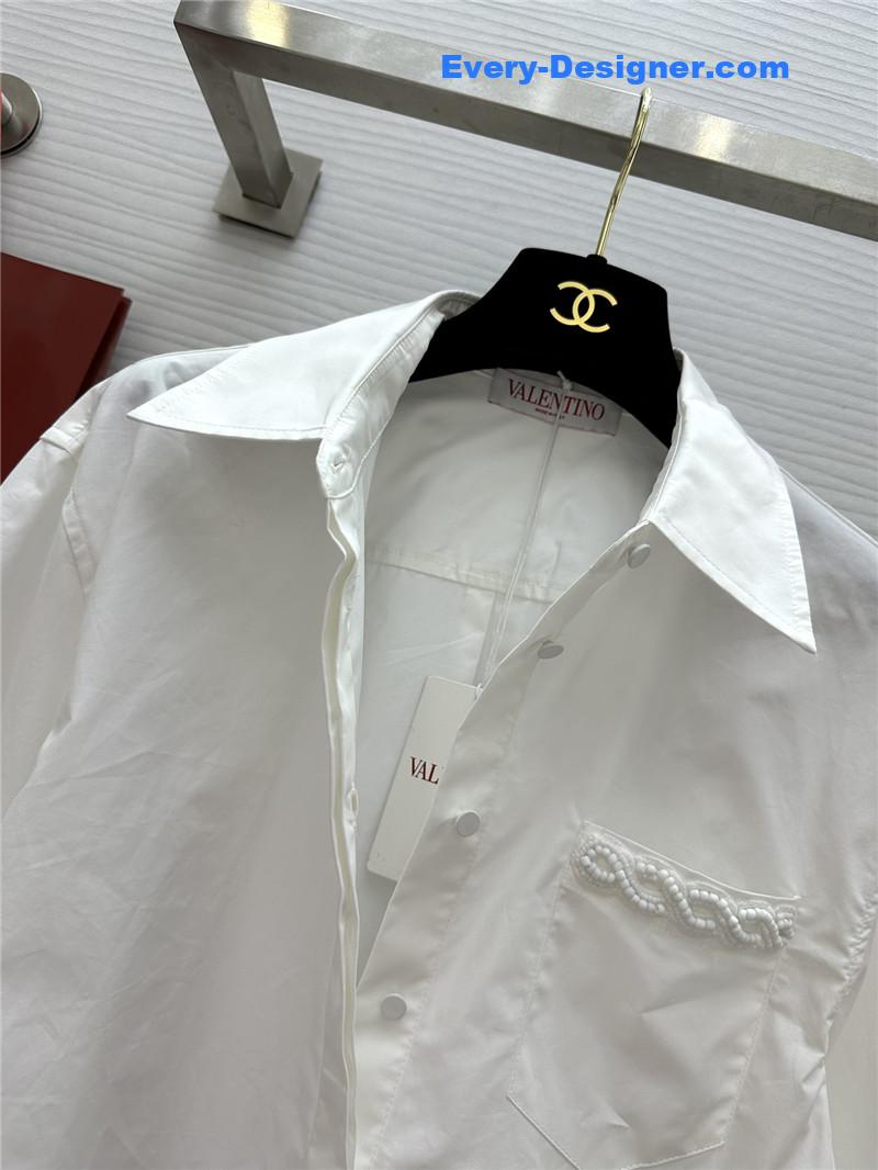 Va1e*ntin0 beaded short-sleeved shirt replica clothing sites
