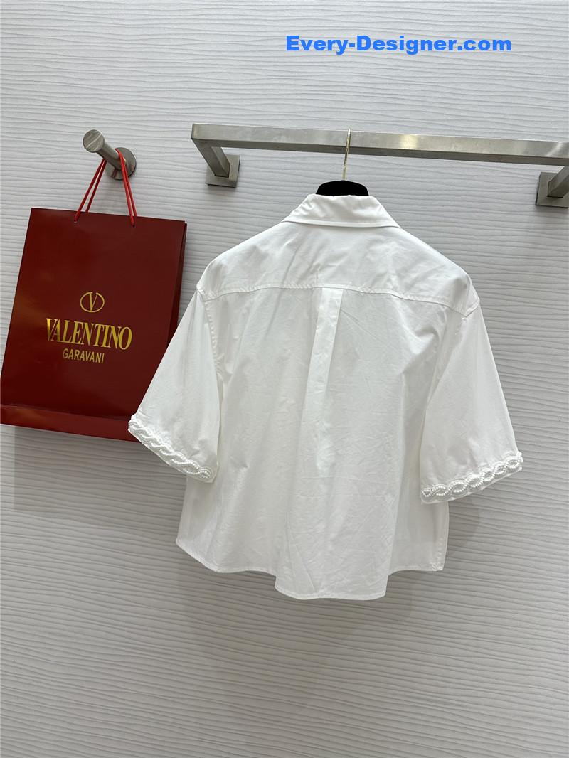 Va1e*ntin0 beaded short-sleeved shirt replica clothing sites