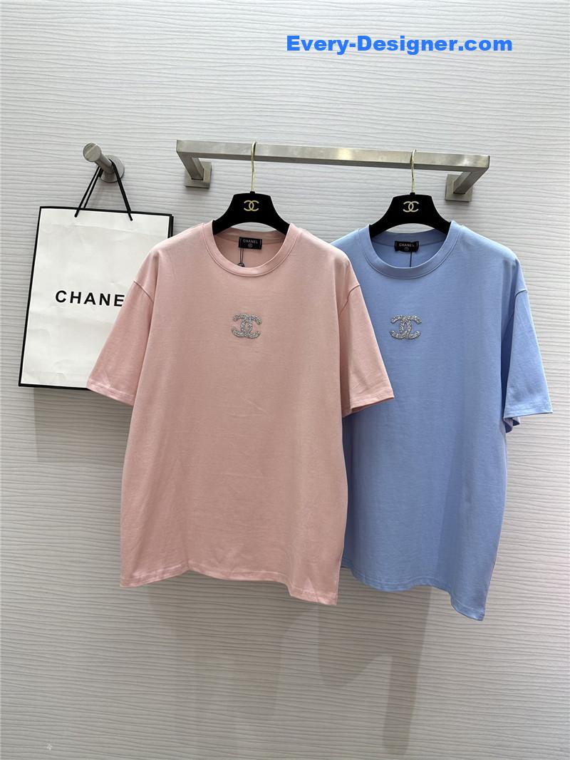 ch**el logo D1am0nd embellished t-shirt replica d&g clothing