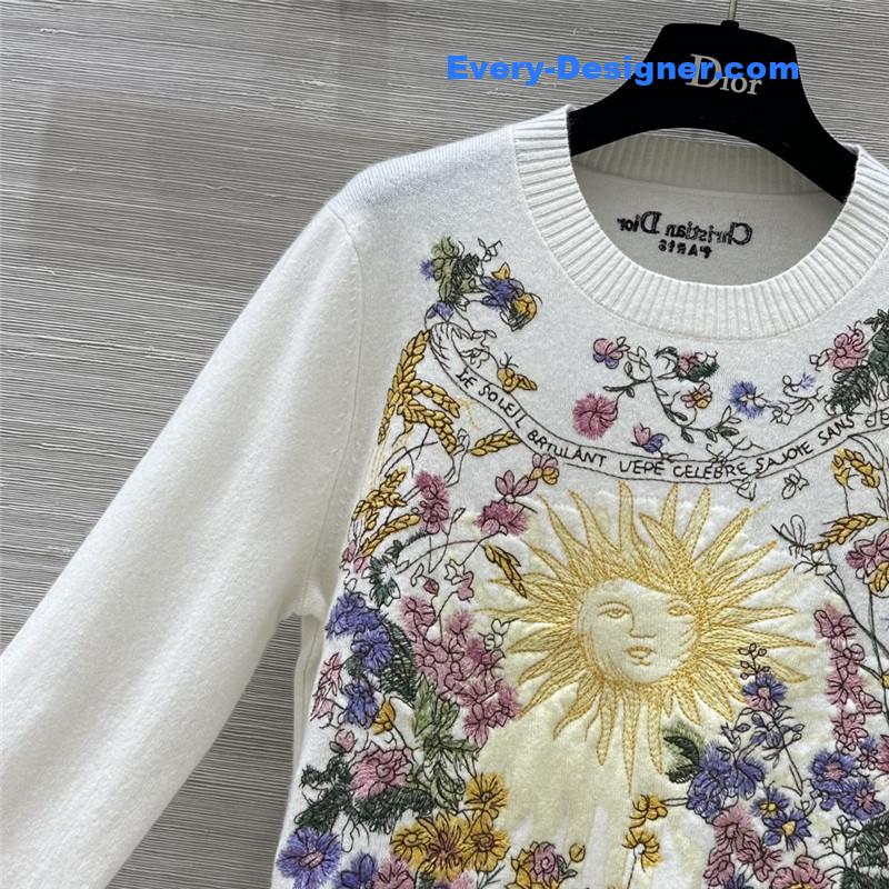 D10r letter logo embroidered linen knit top replicas clothes