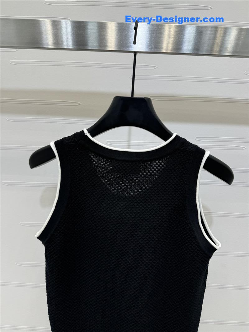 Ch**el 3d logo knitted vest replicas clothes