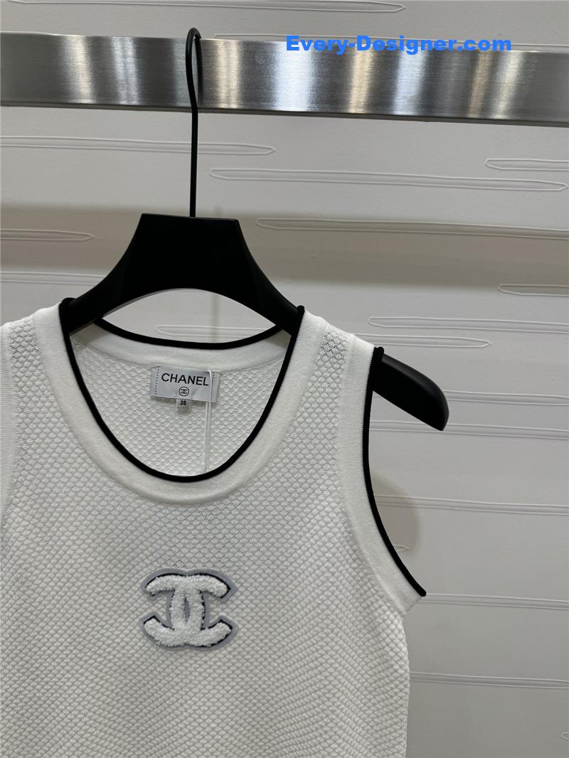 Ch**el 3d logo knitted vest replicas clothes