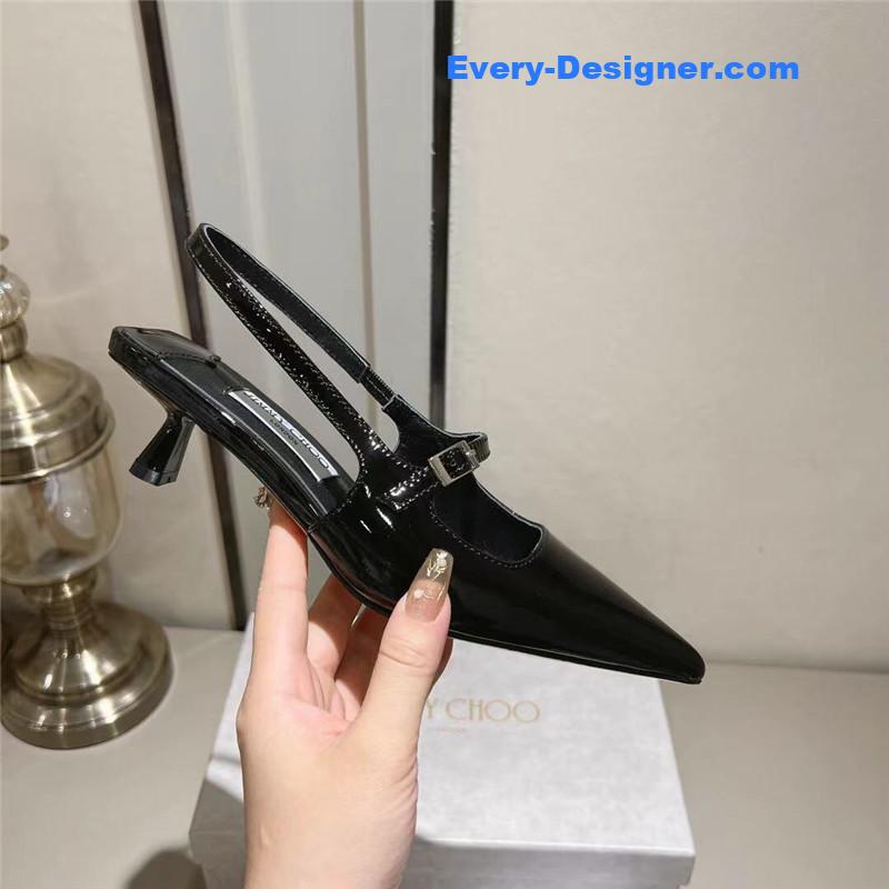 J1m*y Ch00 didi 45 black patent pointed pumps