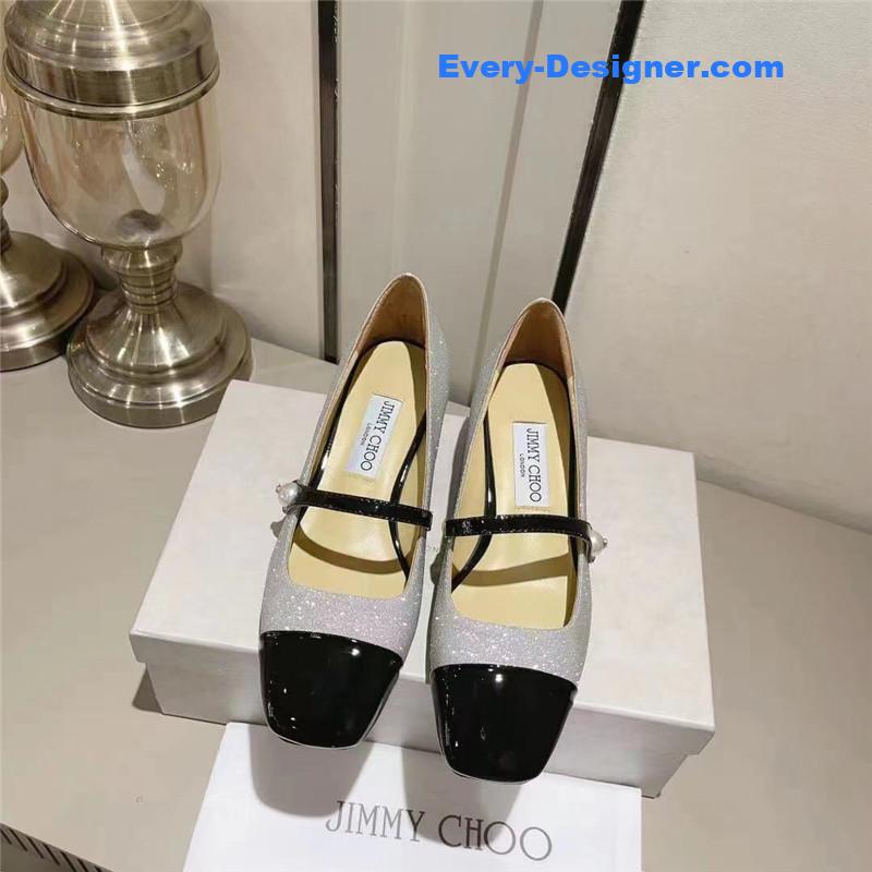 J1m*y Ch00 elisa 45 silver glitter patent pumps