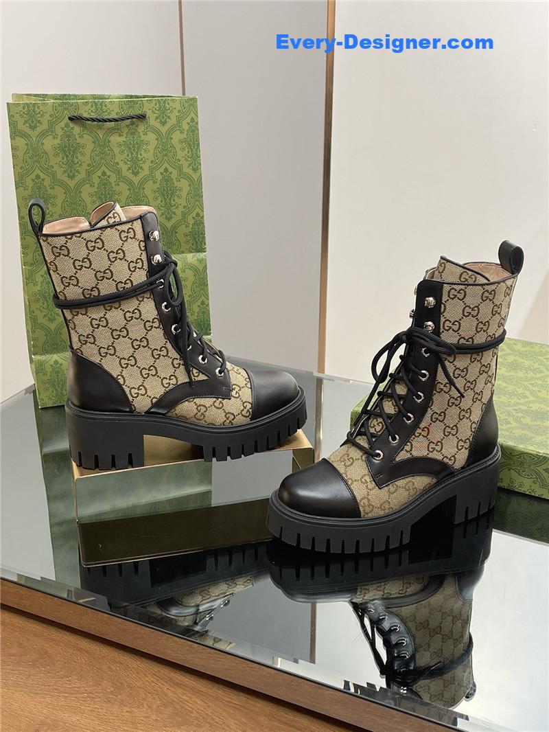 Gvc*1 gg logo quilted combat boots