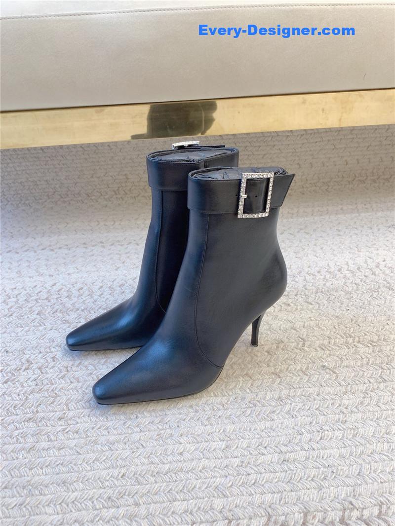 Sa1nt Lau*nt black belt detailed leather boot
