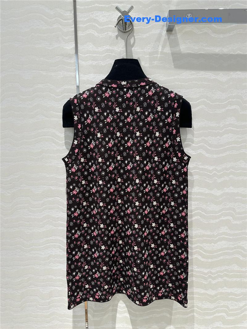 Ch**el small floral glitter knitted vest jacket replica clothing