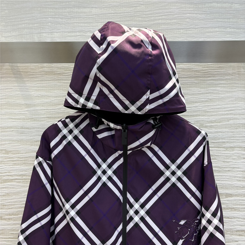 Bv*b*rry hooded check trench coat replica designer clothes