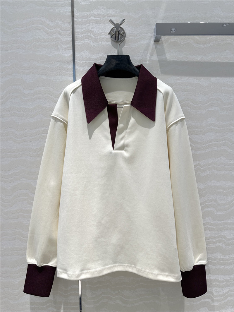 Pra*a sports lapel sweatshirt replica designer clothes